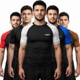 thumbnail image 1 of Exxact Sports Men’s BJJ Rash Guard Short Sleeve, IBJJF Ranked No Gi Jiu Jitsu Compression Shirt for MMA Grappling & Training - (Black/White, AL), 1 of 7