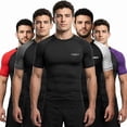 thumbnail image 1 of Exxact Sports Men’s BJJ Rash Guard Short Sleeve, IBJJF Ranked No Gi Jiu Jitsu Compression Shirt for MMA Grappling & Training - (Black, AS), 1 of 7