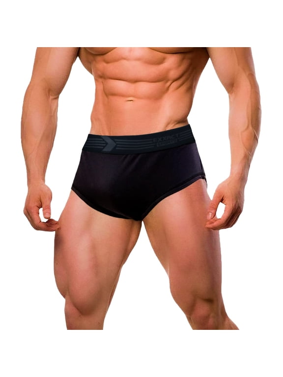 Mens Elite Classic Bodybuilding Posing Trunks - Mens Trunk Underwear Posing Suits Competition, Boxer Trunk (Black, AS)