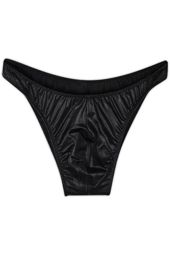 Mens V Cut Competition Bodybuilding Posing Trunks - NPC IFBB Mens Trunk Underwear Posing Suits, Adult Bodybuilding Trunk (Black, Small)