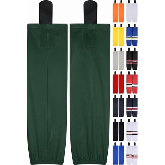 Exxact Sports Mesh Hockey Socks - Dry Fit Breathable Ice Hockey Socks for Men, Boys, Youth & Adult Players with Stay Up Fit (X-Small, Dark Green)