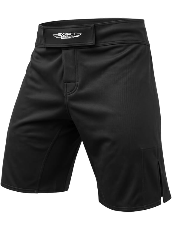 Pro MMA Shorts, No-Gi BJJ Jiu Jitsu Shorts for Men, Boxing, UFC, Cross Training, Kickboxing & Grappling Shorts (Black, Adult Large)