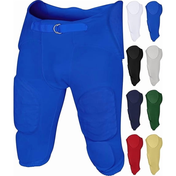Exxact Sports Proline Youth Integrated Football Pants with 7 Flex Pads, Lightweight Football Practice Pants for Protection (YXS, Royal Blue)