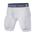 thumbnail image 1 of Exxact Sports Rebel 5-Pad Youth Football Girdle for Boys with Integrated Hip, Thighs, Tailbone Pads, Padded Compression Shorts, Football Girdle Youth with Cup Pocket (White, Y2XS), 1 of 8