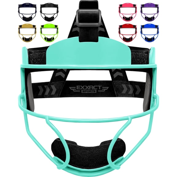 Exxact Sports Softball Face Mask Girls Youth & Adult, Protective Lightweight Fielders Mask Softball For Enhanced Performance (Aqua Teal, Youth)
