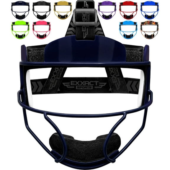 Exxact Sports Softball Face Mask Girls Youth & Adult, Protective Lightweight Fielders Mask Softball For Enhanced Performance (Navy, Youth)