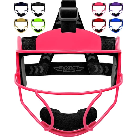 Exxact Sports Softball Face Mask Girls Youth & Adult, Protective Lightweight Fielders Mask Softball For Enhanced Performance (Pink, Adult)