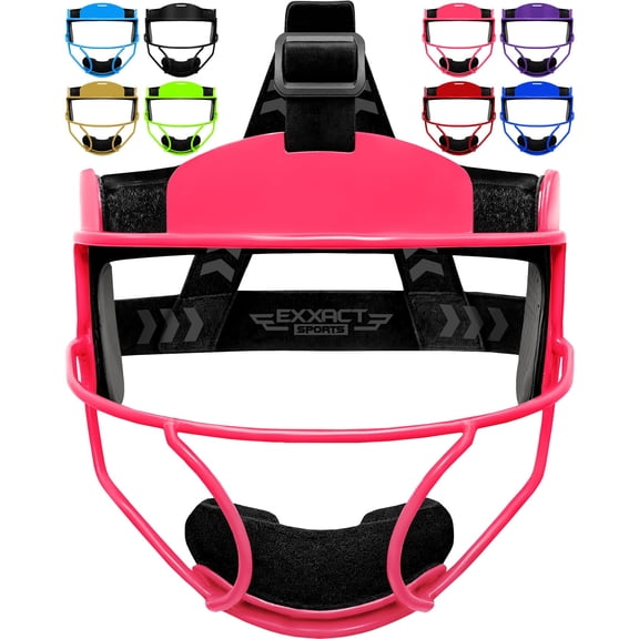 Exxact Sports Softball Face Mask Girls Youth & Adult, Protective Lightweight Fielders Mask Softball For Enhanced Performance (Pink, Youth)