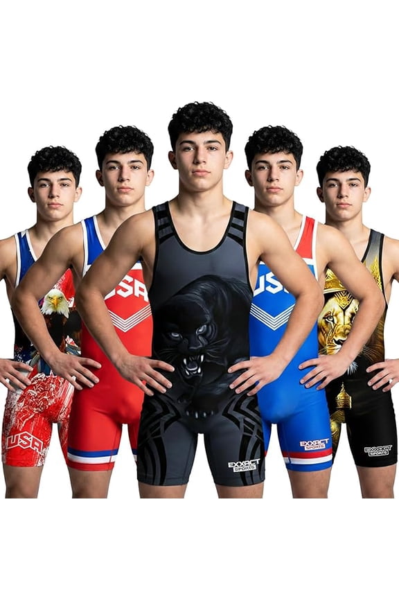 Sublimated Men's Wrestling Singlet, High-Performance Powerlifting Singlet, Wrestling Singlets for Men (AL, Black Panther)