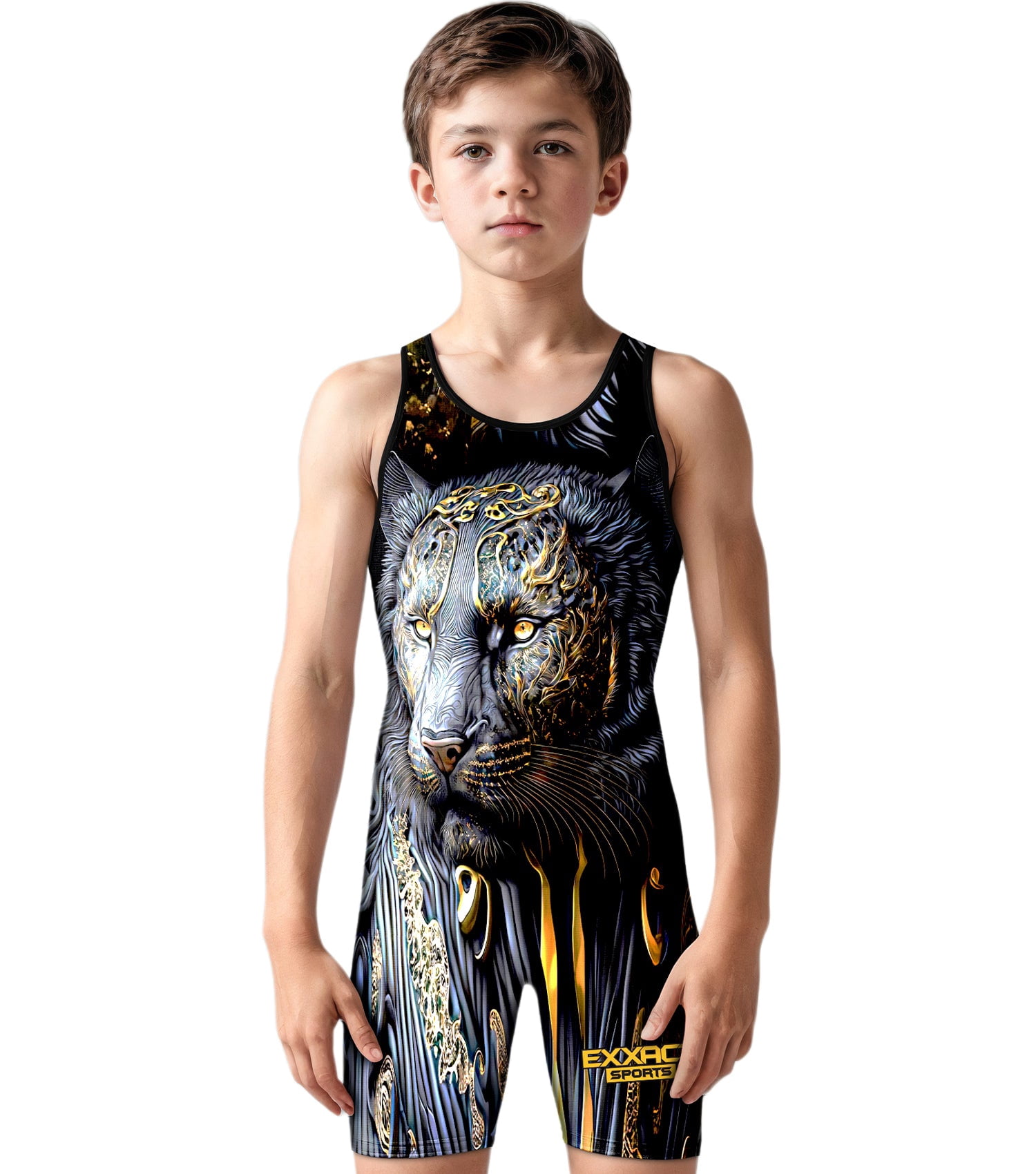 Sublimated Wrestling Singlet For MMA, Powerlifting & Training (Youth - View #4