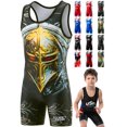 thumbnail image 1 of Exxact Sports Sublimated Youth Wrestling Singlet For Boys, Premium Powerlifting Singlet, Kids Wrestling Singlets For Training (YS, Spartans), 1 of 7