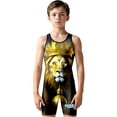 thumbnail image 1 of Exxact Sports Sublimated Wrestling Singlet for MMA, Powerlifting Singlet Youth Wrestling Singlet Men for Training (YXS, Lion), 1 of 7