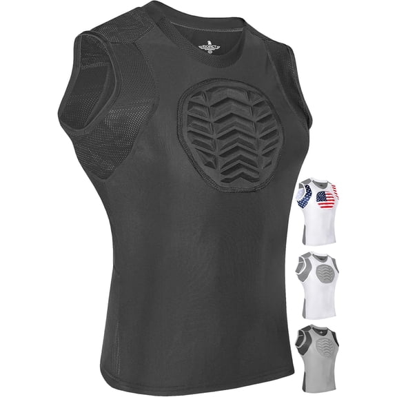Exxact Sports Youth Baseball Chest Protector, Sternum Chest Guard, Baseball Chest Protector Youth Softball Chest Protector Girls Youth (Black, YXS)