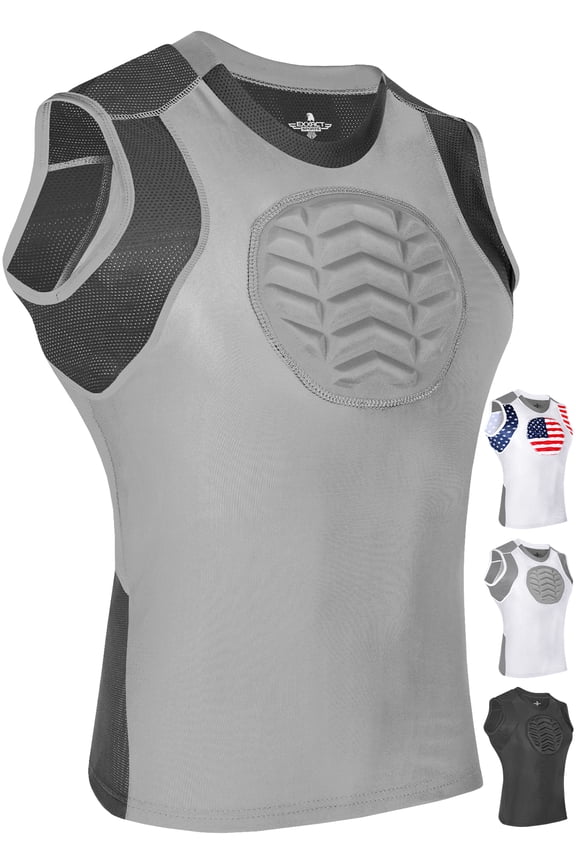 Youth Baseball Chest Protector, Sternum Chest Guard, Baseball Chest Protector Youth Softball Chest Protector Girls Youth (Gray, YL)