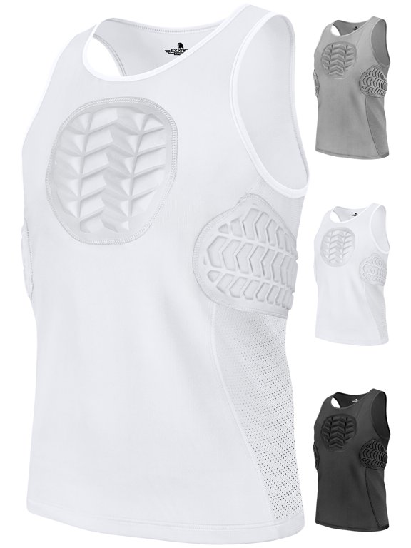 Youth Baseball Chest Protector, Tank Top Sternum Chest & Ribs Guard, Softball Chest Protector Youth (White, YS)