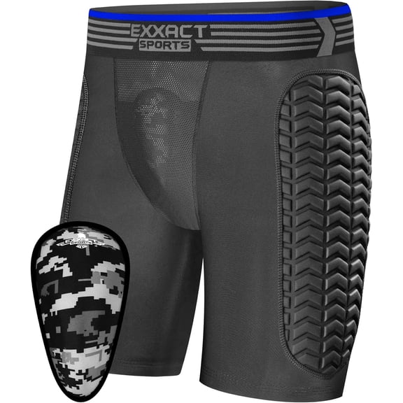 Exxact Sports Youth Baseball Sliding Shorts with Soft Athletic Cup, Breathable Padded Compression Shorts for Baseball Softball (White, YXL)