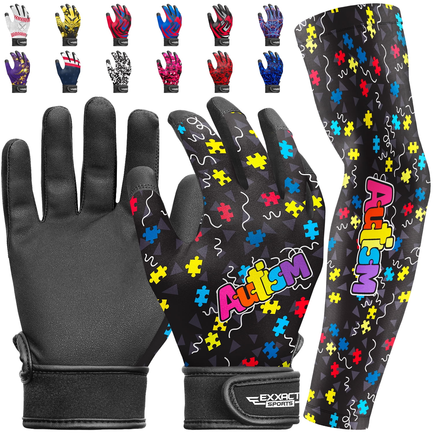 Stinger Autism Awareness Premium Batting Gloves For Baseball And Softball – Sheepskin Leather