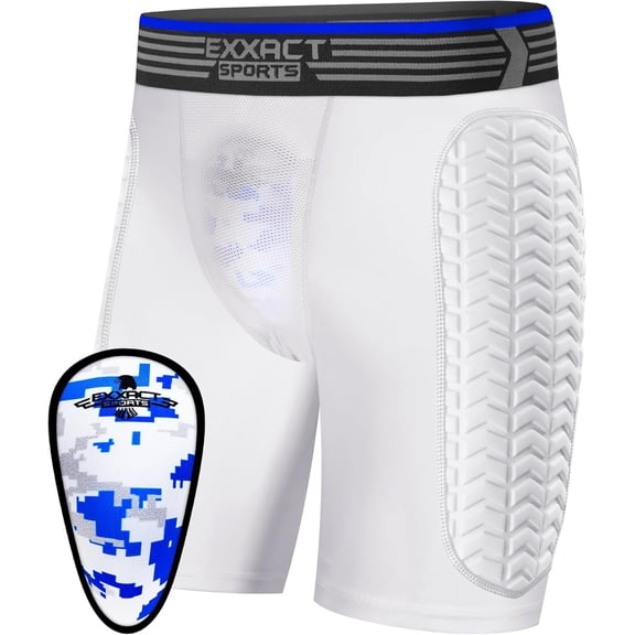 Exxact Sports Youth Baseball Sliding Shorts with Soft Athletic Cup, Breathable Padded Compression Shorts for Baseball Softball (Black, YS)