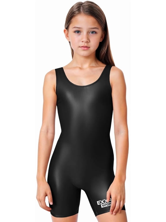Youth Girls Wrestling Singlet – High-Cut, Full-Coverage Kids Wrestling Singlets For Girls (Black, Youth Small)
