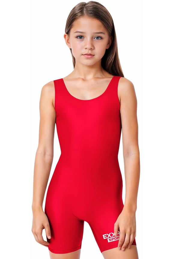 Youth Girls Wrestling Singlet – High-Cut, Full-Coverage Kids Wrestling Singlets For Girls (Red, Youth Medium)