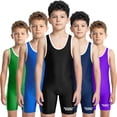 thumbnail image 1 of Exxact Sports Plain Youth Wrestling Singlet For Boys, Premium Powerlifting Singlet, Kids Wrestling Singlets For Training - (Black, YL), 1 of 7
