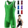 thumbnail image 1 of Exxact Sports Plain Youth Wrestling Singlet For Boys, Premium Powerlifting Singlet, Kids Wrestling Singlets For Training - (Green, YM), 1 of 7