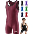 thumbnail image 1 of Exxact Sports Plain Youth Wrestling Singlet For Boys, Premium Powerlifting Singlet, Kids Wrestling Singlets For Training - (Maroon, YM), 1 of 6