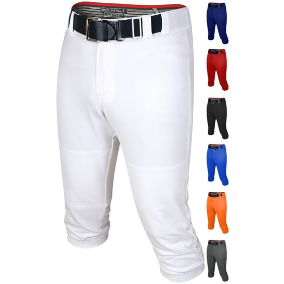 Exxact Sports Zipper Softball Pants for Women - Elastic Bottom Womens Softball Pants with Mesh Panels for Maximum Comfort (White, Adult Small)