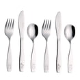 thumbnail image 1 of Exzact Children Flatware 6pcs Stainless Steel Silverware Set - Engraved Dog Cat Bunny Design, 1 of 8