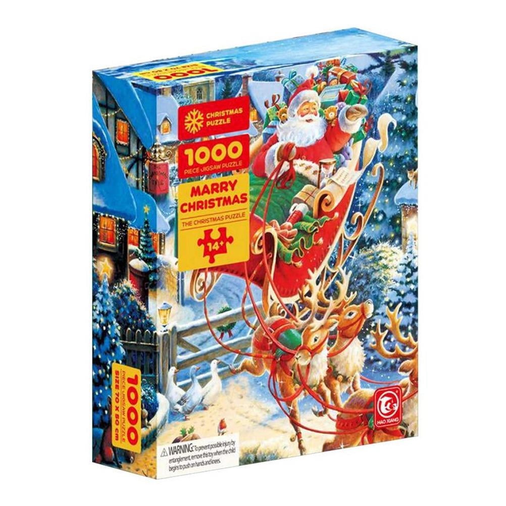 Eychin 1000 Pieces Christmas Jigsaw Puzzles Merry Christmas Paper