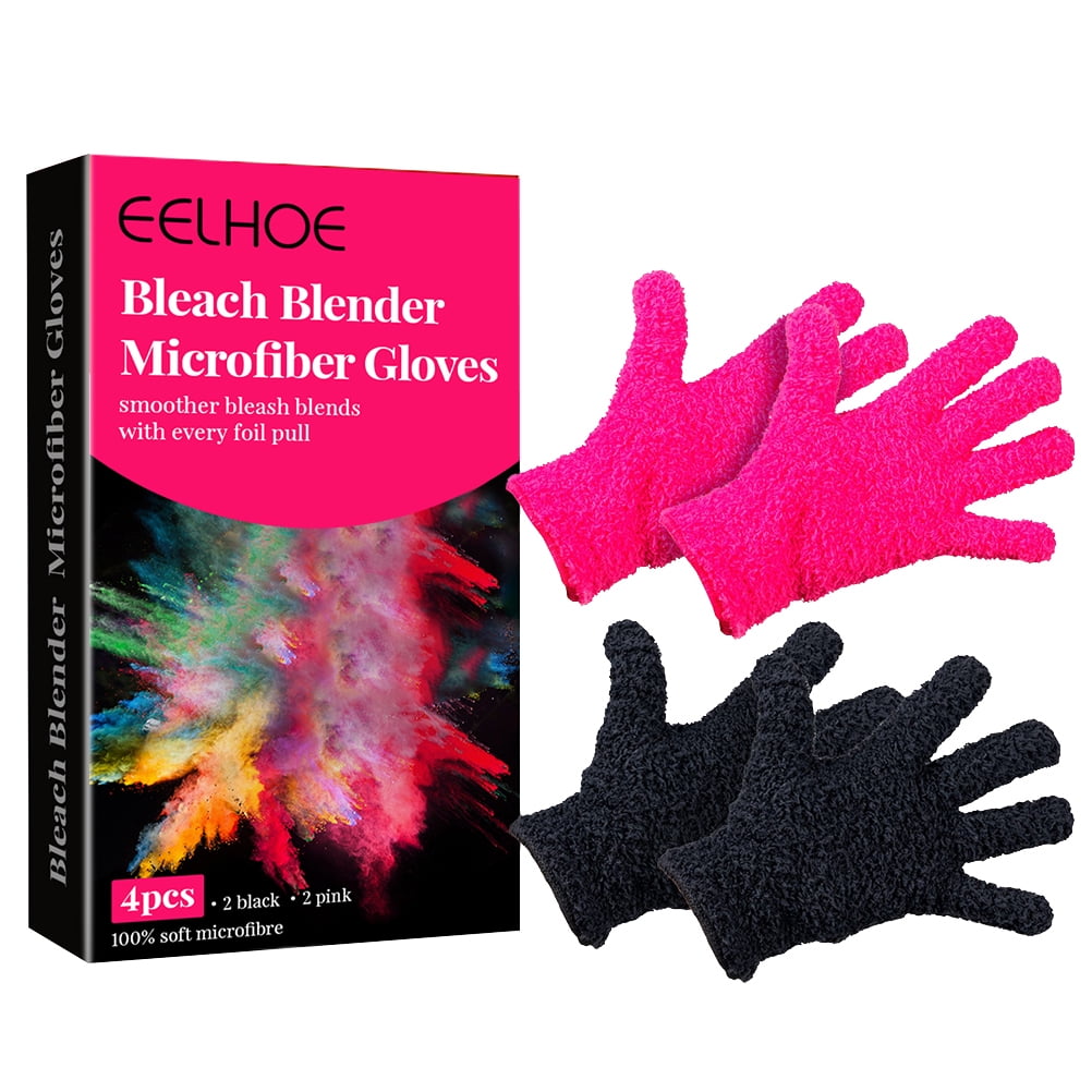 Eychin 2 Pair Bleach Blender Gloves Reusable Hair Dye Gloves Hair Salon
