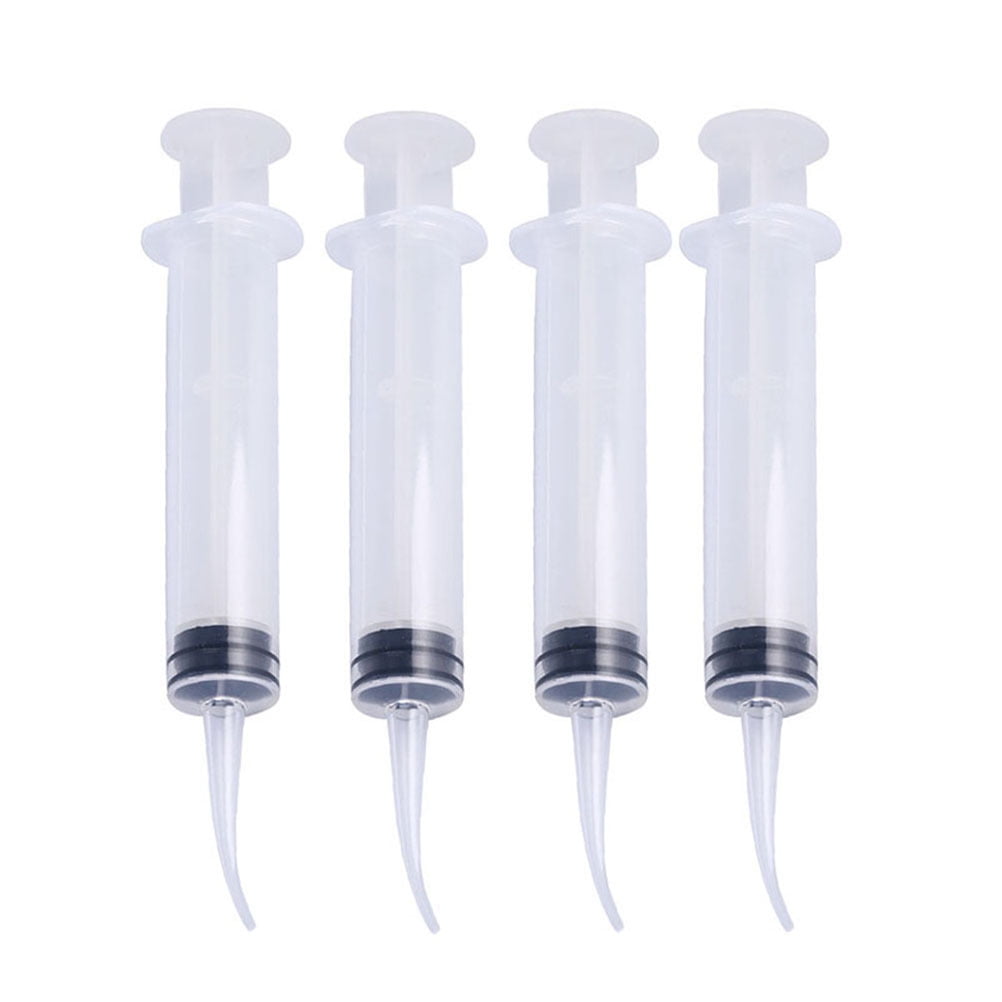 Eychin 4Pcs Disposable Dental Wash Syringe with Curved Tip Dental Rinse