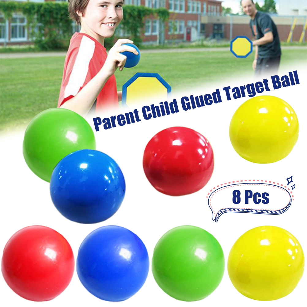 Eychin 8 pcs Sticky Wall Balls Toys Balls for Kids Adults