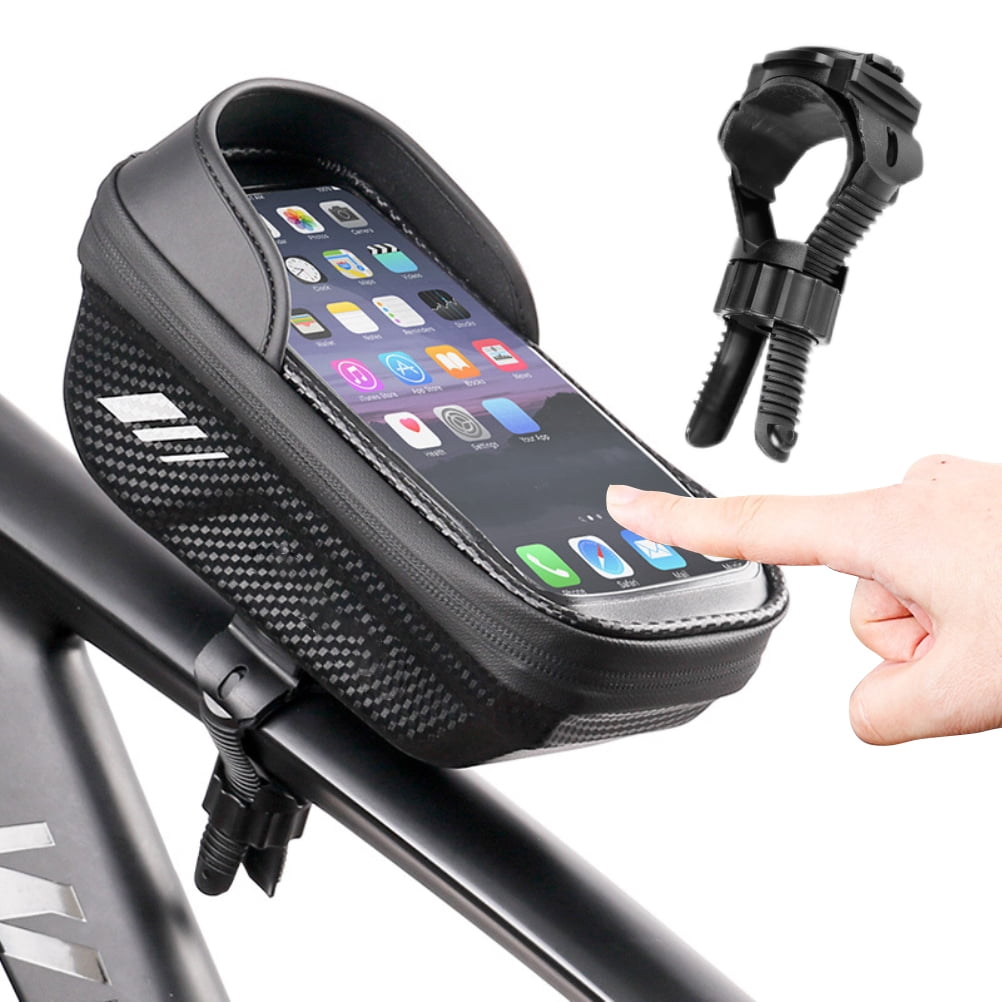 Eychin Bike Phone Mount Bag Waterproof Bicycle Front Frame Bag Hard Bicycle Handlebar Bag MTB