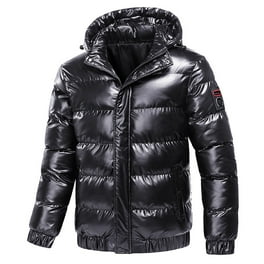 HSMQHJWE Mens Snow Jacket 4Xb Jacket Mens Autumn And Winter Fashion Casual Solid Color Zippered Jacket Top Thick Coat New American Jackets Walmart