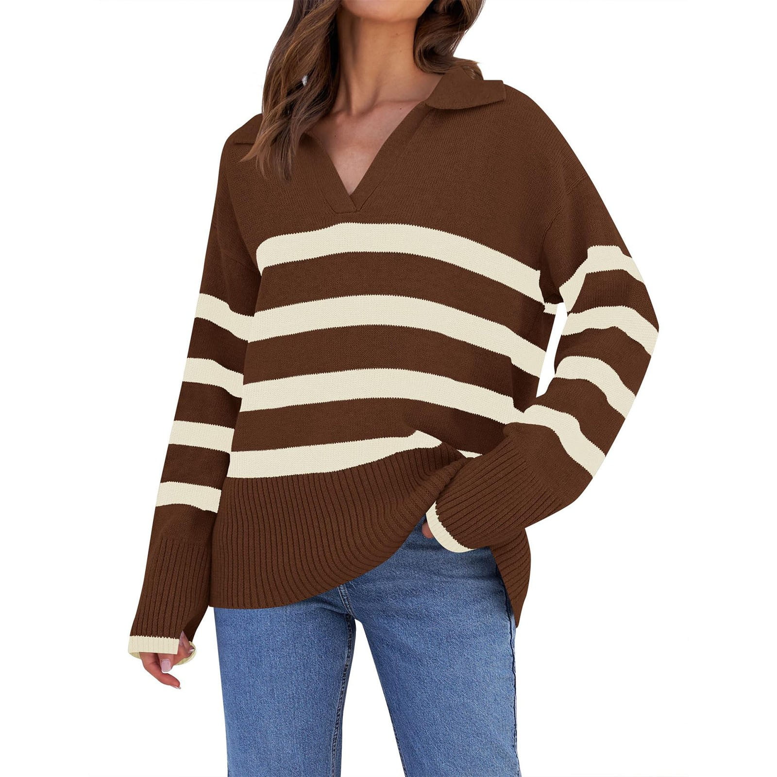 Eyclop Sweaters for Women Clearance European and American Solid Color