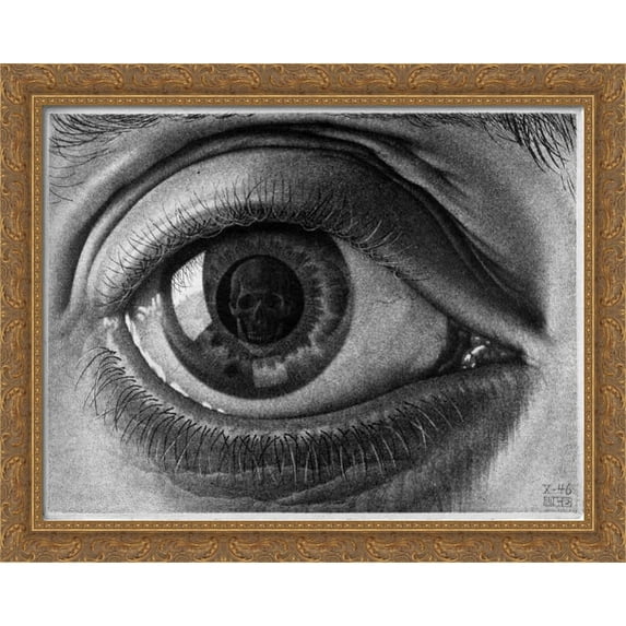 Eye 36x28 Large Gold Ornate Wood Framed Canvas Art by M.C. Escher