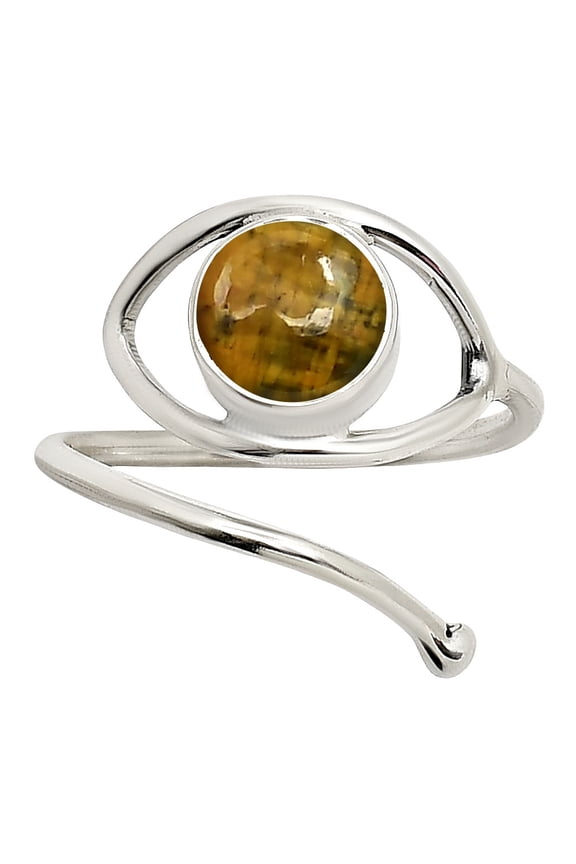Eye Adjustable - Natural Nellite 925 Sterling Silver Ring s.6 Jewelry R-1254 SDR250927