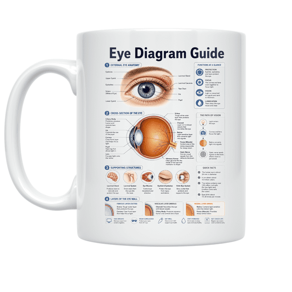 Eye Anatomy Guide - Medical Student - 11 oz Ceramic Coffee Mug