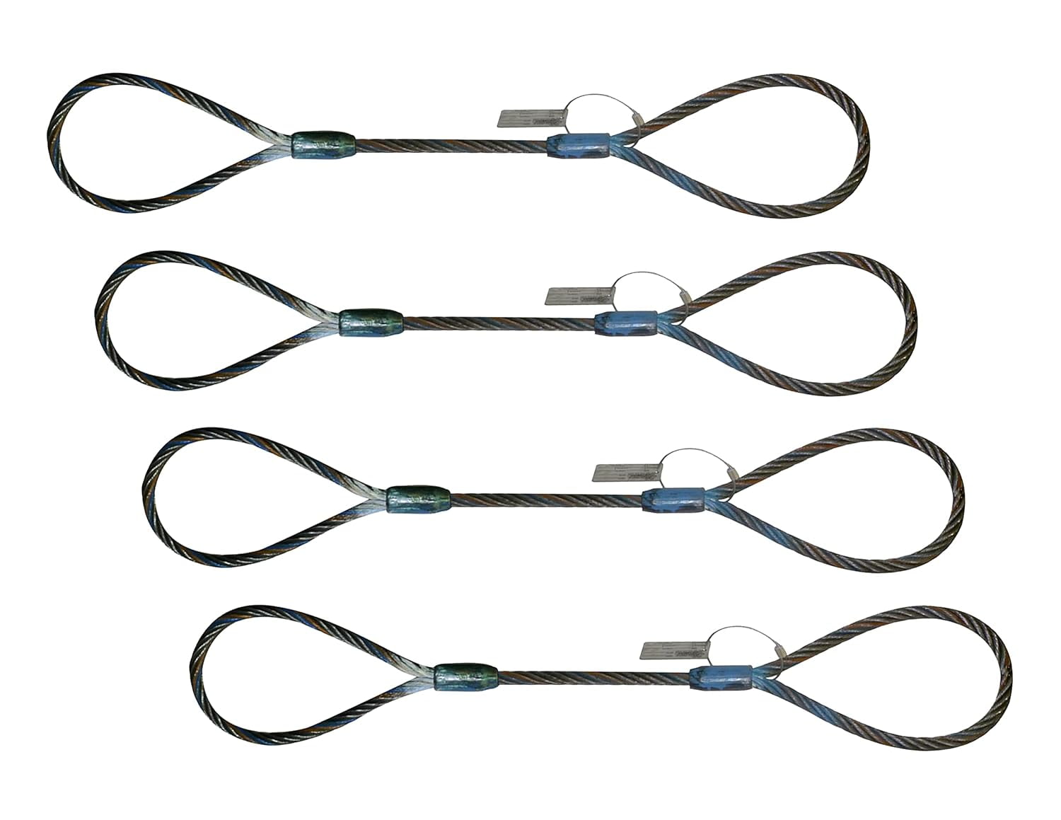 Eye And Eye Wire Rope Choker Sling, 5/16" X 2' Rigging Lifting Industrial 2,000 Lbs (4 Pack