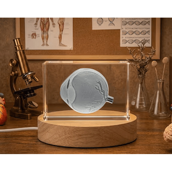 Eye Art For An Ophthalmologists | 3d Engraved Crystal Keepsake | Gift | Clear - Ab Crystal Collection