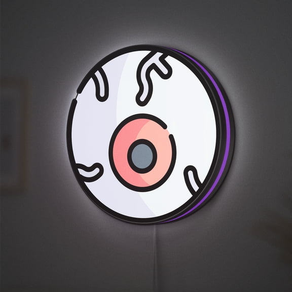 Eye Ball LED Lightbox - Halloween Scary Terror Spooky Decor, Custom Led Sign for Home Office Shop Decor (Width 8 inch, 20cm)
