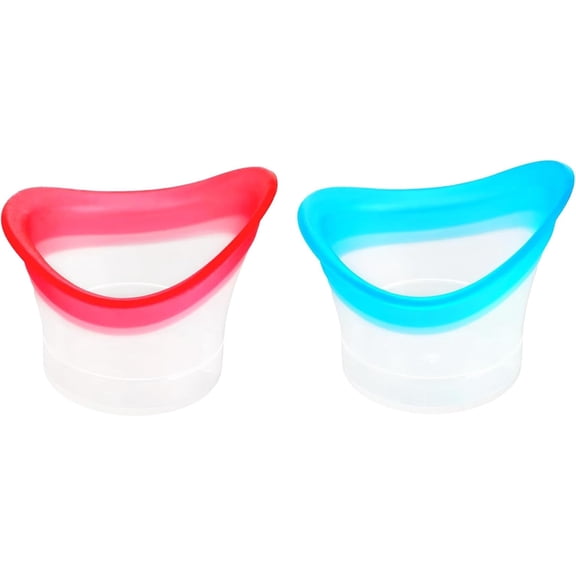 Eye Bath Cup & Silicone Eye Wash Set - Reusable Dry Eyes Relief Wash Kit, Portable Eye Rinse Cup for Makeup Removal, Irritation Soothing and Tired Eyes Refresh(2 Pack)