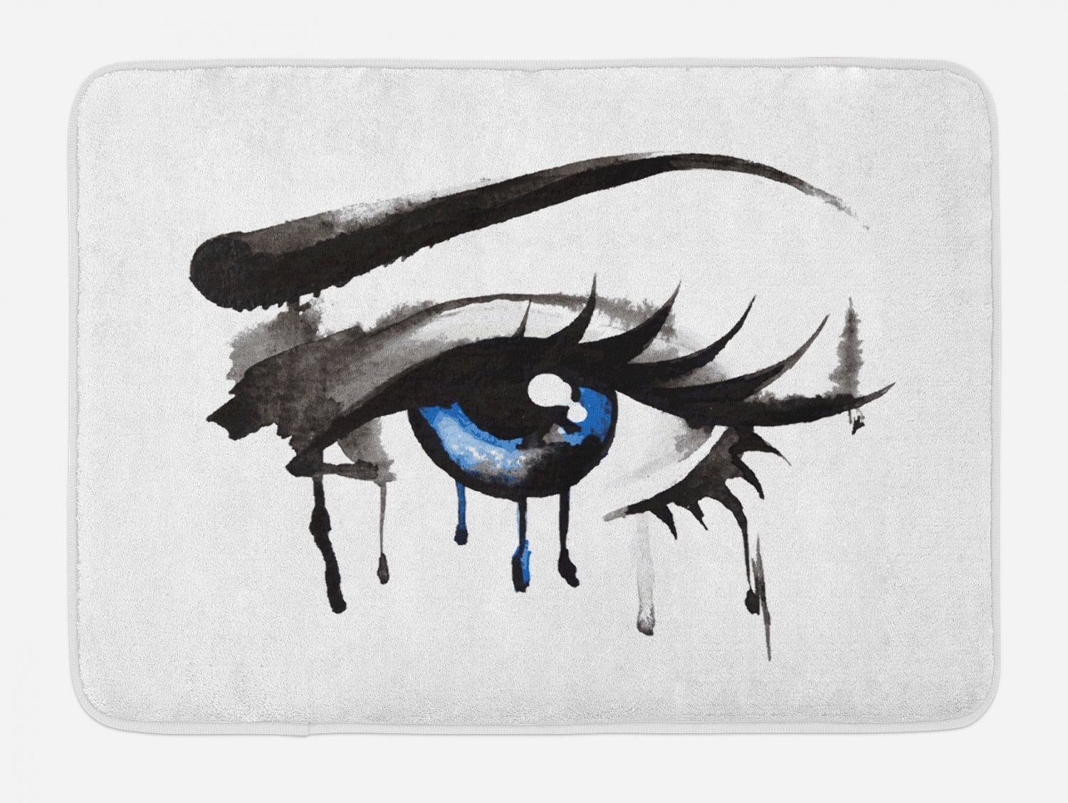 Eye Bath Mat, Dramatic Art of a Woman Eye with Dripping Paint Curvy ...