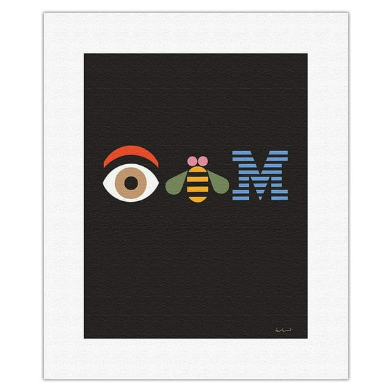 Eye Bee M - IBM (International Business Machines Corporation) - Vintage Advertising Poster by Paul Rand c.1981 - Fine Art Rolled Canvas Print 11in x 14in
