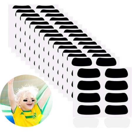 Eye Black Stickers for Kids, 60 Pairs Sports Baseball Eyeblack Breathable Strips for Football Softball Lacrosse Fans on Game-Day Sports Party
