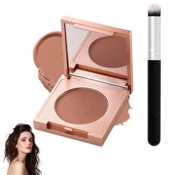 Under Eye Brightener with Brush, Colored Clay CC Undereye Corrector for Dark Circles, Conceal Brighten Hydrating Under Eye Skin, Skin Concealer Color Correcting for Women
