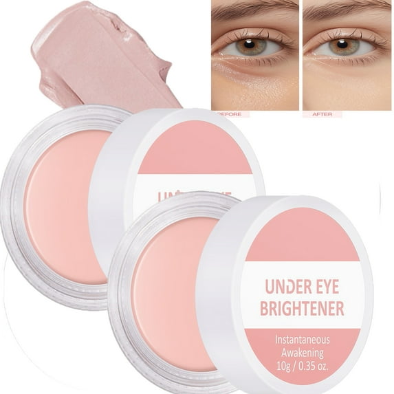 Under Eye Brightener, Color Correcting Eye Brightener,Colored Undereye Corrector Concealer Full Coverage For Dark Circles, Lightweight Cream Under Eye Concealer，2PCS