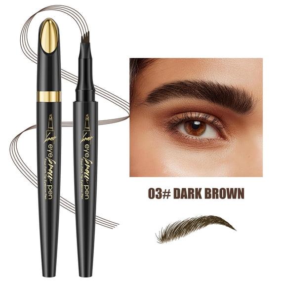 Eye Brow Pencils for Women, Waterproof Micro Fork Eyebrow Pen, Four Claw Liquid Eyebrow Pen for Natural Hair-Like Strokes, Non Smudging, Long Lasting