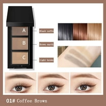 Eye Brow Powder for Women,Brow Powder,3 Colors Eyebrow Powder Kit for Women,Long-Lasting Waterproof Matte Brow Powder,Eye Brow Powder with 2 Double-ended Eyebrow Brush(Coffee Brown)